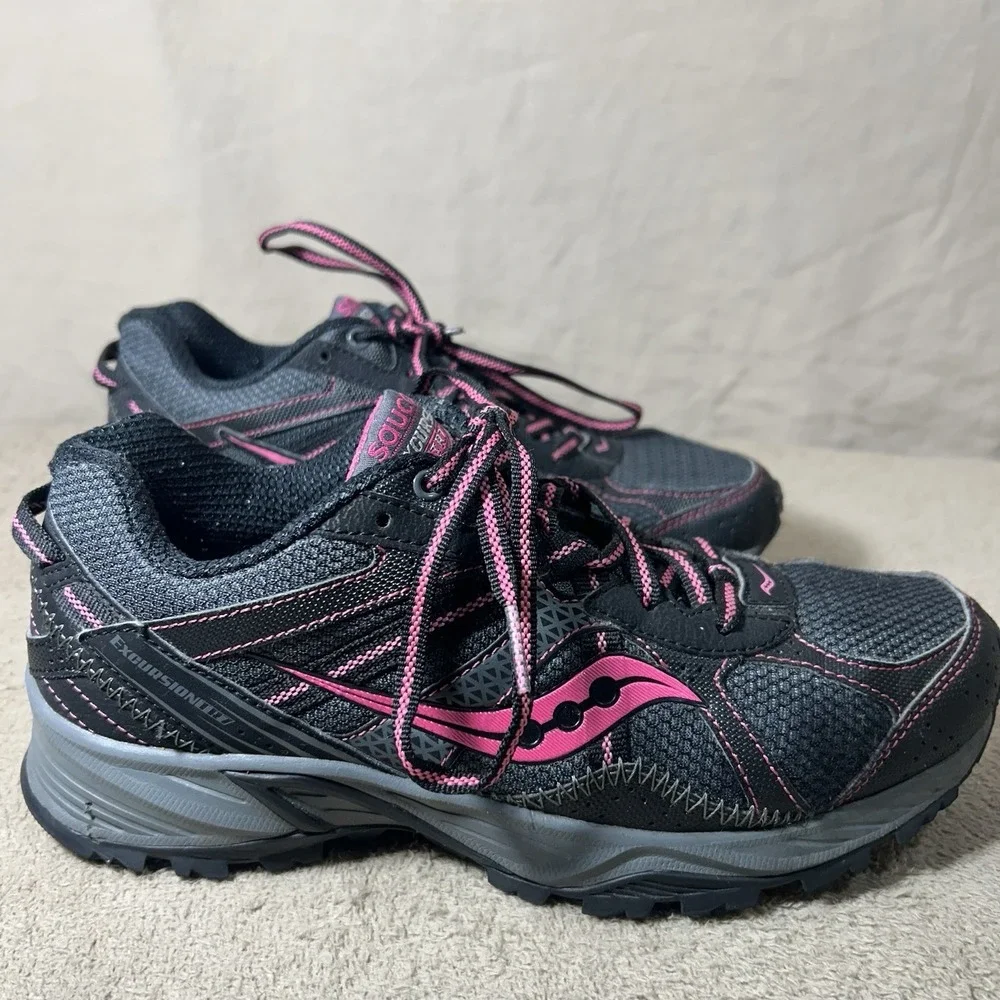 Saucony Excursion TR7 Trail Running Shoes Womens 8.5 Black Pink 15170-1